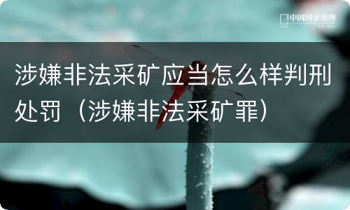 涉嫌非法采矿应当怎么样判刑处罚（涉嫌非法采矿罪）