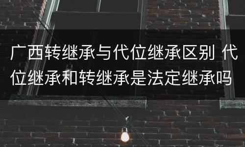 广西转继承与代位继承区别 代位继承和转继承是法定继承吗