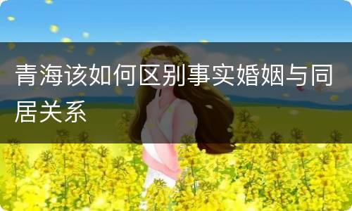 青海该如何区别事实婚姻与同居关系