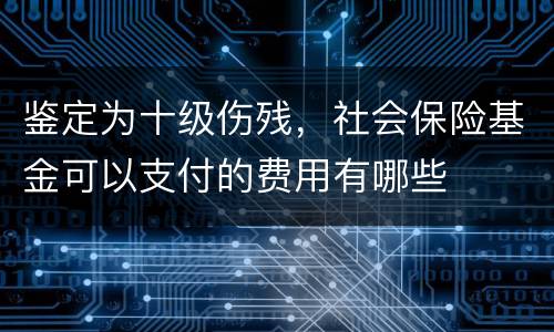 鉴定为十级伤残，社会保险基金可以支付的费用有哪些