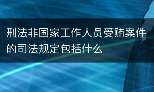 刑法非国家工作人员受贿案件的司法规定包括什么