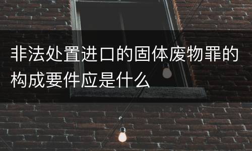 非法处置进口的固体废物罪的构成要件应是什么