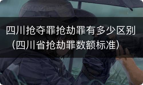 四川抢夺罪抢劫罪有多少区别（四川省抢劫罪数额标准）