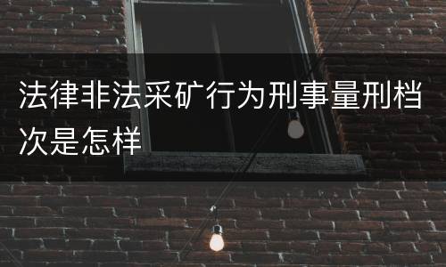 法律非法采矿行为刑事量刑档次是怎样