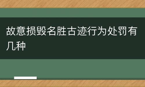 故意损毁名胜古迹行为处罚有几种