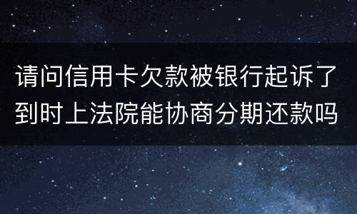 请问信用卡欠款被银行起诉了到时上法院能协商分期还款吗