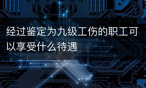 经过鉴定为九级工伤的职工可以享受什么待遇