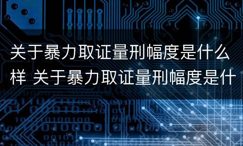 关于暴力取证量刑幅度是什么样 关于暴力取证量刑幅度是什么样的规定