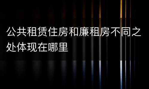 公共租赁住房和廉租房不同之处体现在哪里