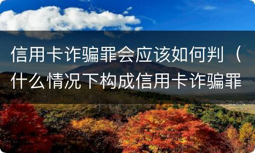 信用卡诈骗罪会应该如何判（什么情况下构成信用卡诈骗罪）