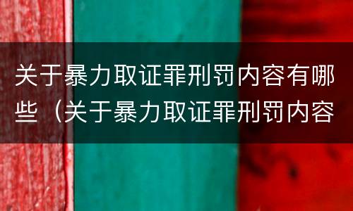 关于暴力取证罪刑罚内容有哪些（关于暴力取证罪刑罚内容有哪些规定）