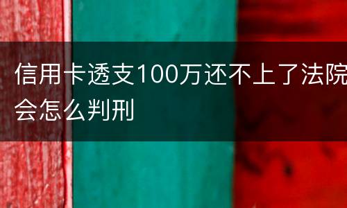 信用卡透支100万还不上了法院会怎么判刑