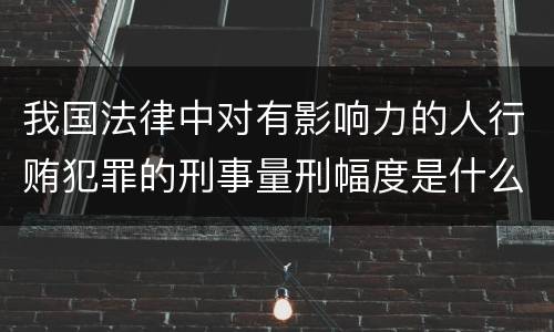 我国法律中对有影响力的人行贿犯罪的刑事量刑幅度是什么