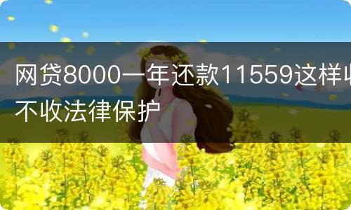 网贷8000一年还款11559这样收不收法律保护