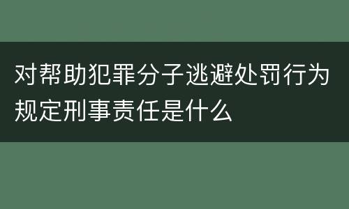 对帮助犯罪分子逃避处罚行为规定刑事责任是什么