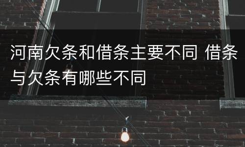 河南欠条和借条主要不同 借条与欠条有哪些不同