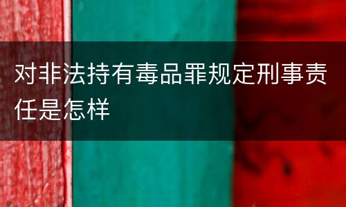 对非法持有毒品罪规定刑事责任是怎样