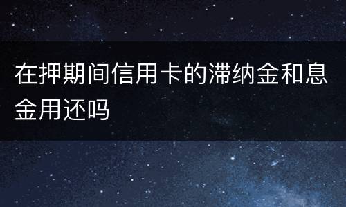 在押期间信用卡的滞纳金和息金用还吗