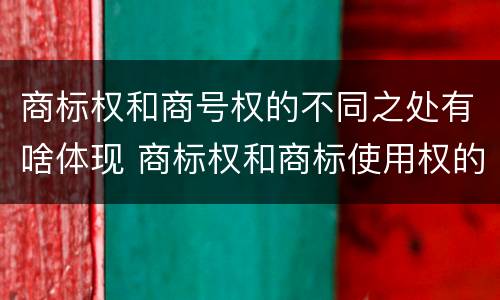 商标权和商号权的不同之处有啥体现 商标权和商标使用权的区别