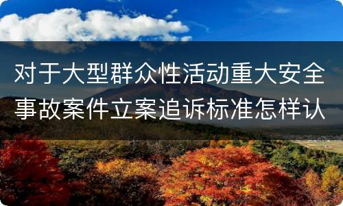 对于大型群众性活动重大安全事故案件立案追诉标准怎样认定