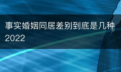 事实婚姻同居差别到底是几种2022