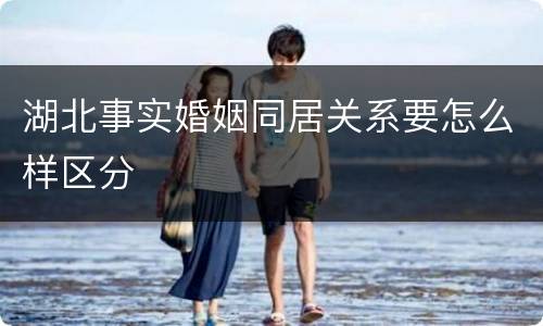 湖北事实婚姻同居关系要怎么样区分