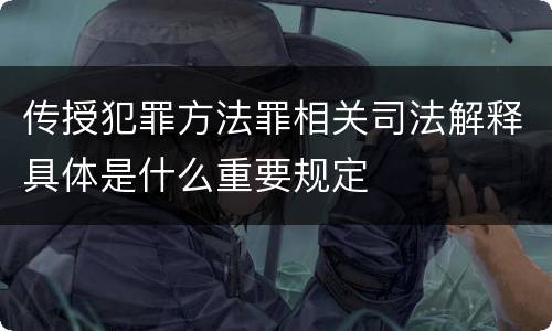 传授犯罪方法罪相关司法解释具体是什么重要规定