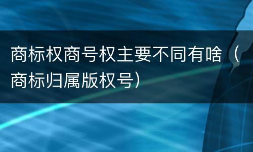 商标权商号权主要不同有啥（商标归属版权号）