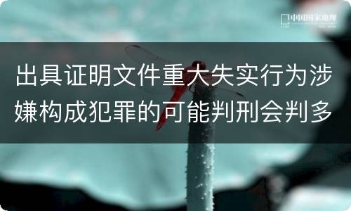 出具证明文件重大失实行为涉嫌构成犯罪的可能判刑会判多久