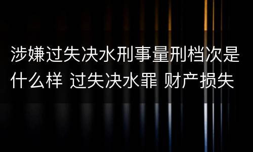 涉嫌过失决水刑事量刑档次是什么样 过失决水罪 财产损失标准