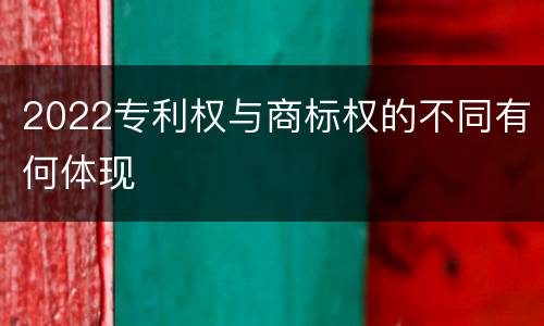 2022专利权与商标权的不同有何体现