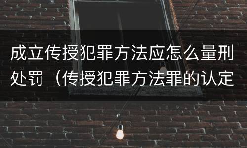 成立传授犯罪方法应怎么量刑处罚（传授犯罪方法罪的认定）