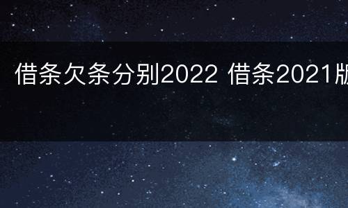 借条欠条分别2022 借条2021版