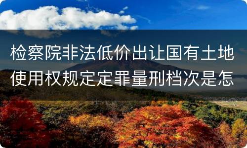 检察院非法低价出让国有土地使用权规定定罪量刑档次是怎样