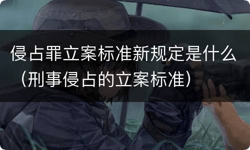 侵占罪立案标准新规定是什么（刑事侵占的立案标准）