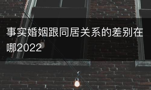 事实婚姻跟同居关系的差别在哪2022