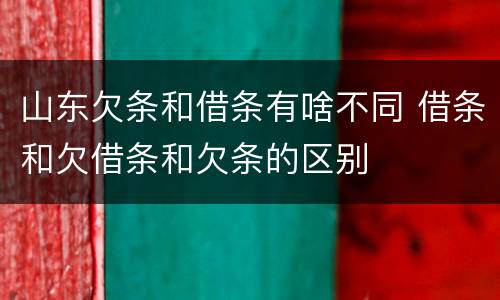 山东欠条和借条有啥不同 借条和欠借条和欠条的区别