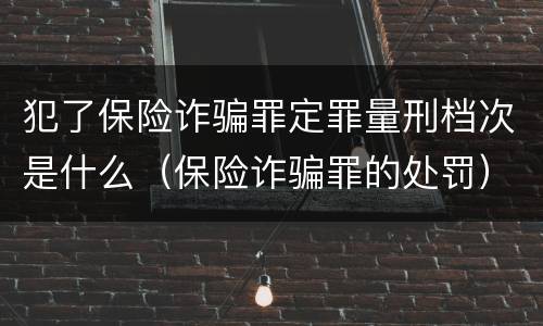 犯了保险诈骗罪定罪量刑档次是什么（保险诈骗罪的处罚）