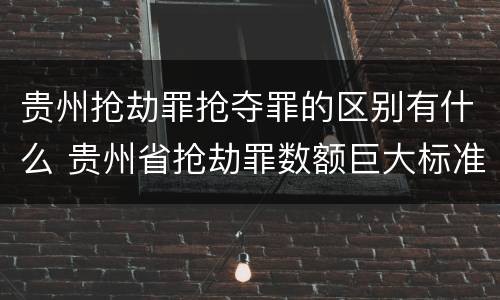 贵州抢劫罪抢夺罪的区别有什么 贵州省抢劫罪数额巨大标准