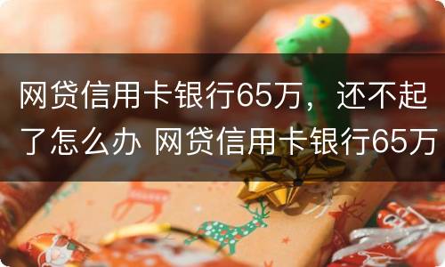 网贷信用卡银行65万，还不起了怎么办 网贷信用卡银行65万,还不起了怎么办理