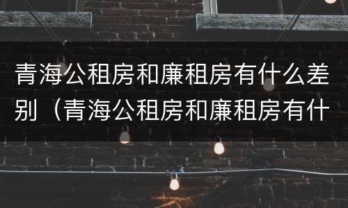 青海公租房和廉租房有什么差别（青海公租房和廉租房有什么差别吗）