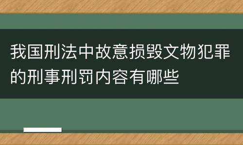 我国刑法中故意损毁文物犯罪的刑事刑罚内容有哪些