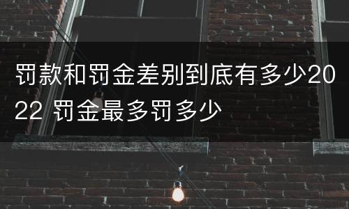 罚款和罚金差别到底有多少2022 罚金最多罚多少