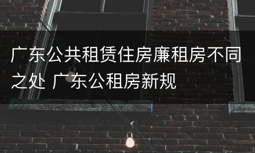 广东公共租赁住房廉租房不同之处 广东公租房新规