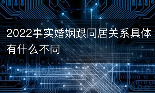 2022事实婚姻跟同居关系具体有什么不同