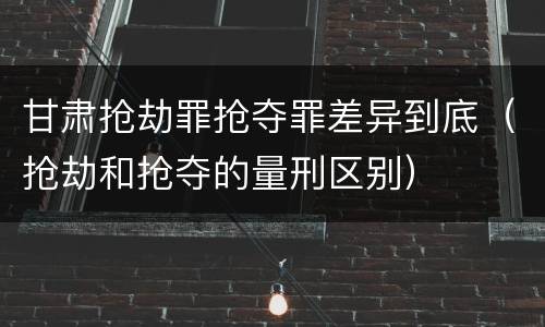 甘肃抢劫罪抢夺罪差异到底（抢劫和抢夺的量刑区别）