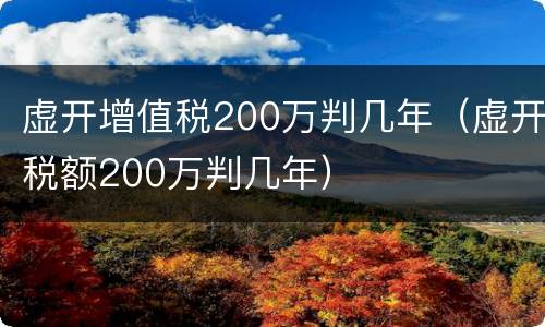 虚开增值税200万判几年（虚开税额200万判几年）