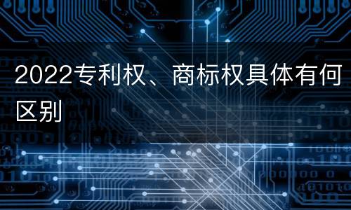 2022专利权、商标权具体有何区别