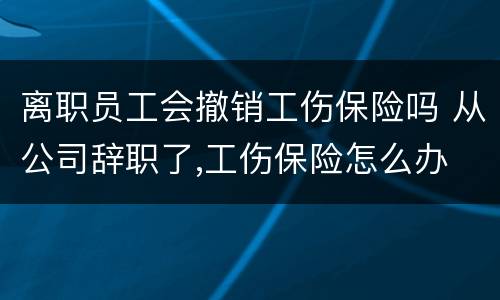 离职员工会撤销工伤保险吗 从公司辞职了,工伤保险怎么办