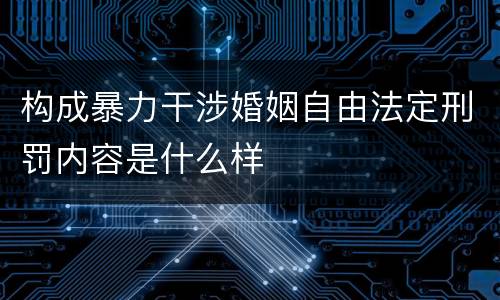 构成暴力干涉婚姻自由法定刑罚内容是什么样